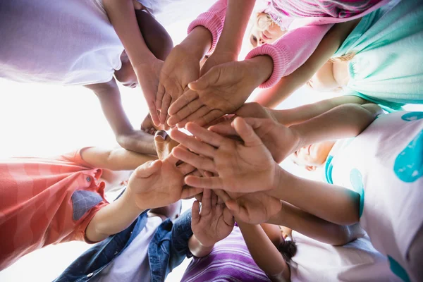 Focus on kids hands — Stock Photo, Image