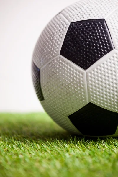 Soccer ball on field — Stock Photo, Image