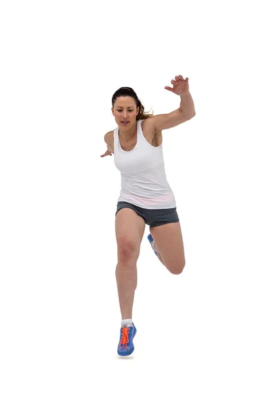 Αθλητική γυναίκα τρέχει — Φωτογραφία Αρχείου