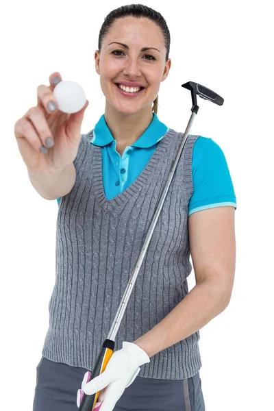 Spelaren som har golf club och golfboll — Stockfoto