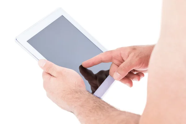 Tenir la main à l'aide d'une tablette numérique — Photo