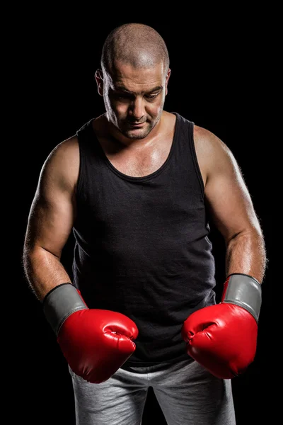 Boxer posiert nach Misserfolg — Stockfoto