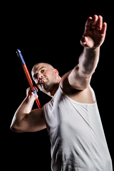 Atleta se preparando para lançar dardo — Fotografia de Stock