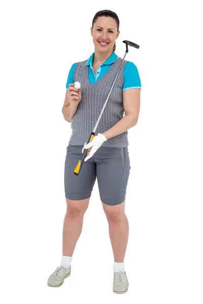 Giocatore in possesso di golf club e pallina da golf — Foto Stock
