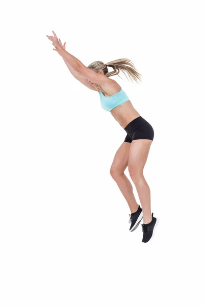 여자 선수 점프 — 스톡 사진