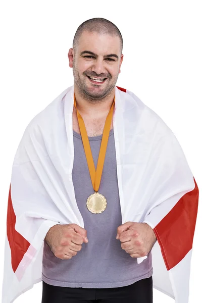 Αθλητής με χρυσό Ολυμπιακό μετάλλιο — Φωτογραφία Αρχείου