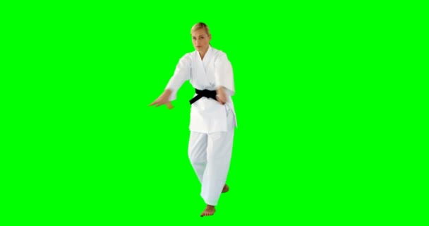 Žena, která dělá judo — Stock video