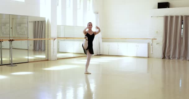 Bailarina está haciendo ejercicios — Vídeos de Stock