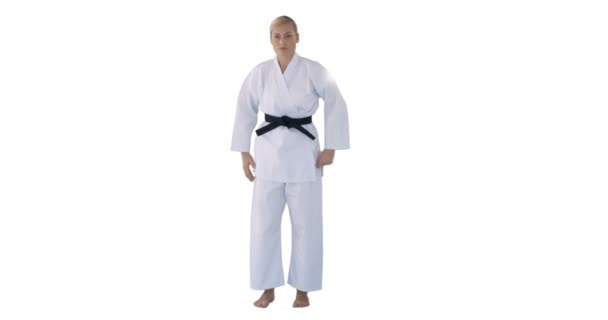 Kobieta robi judo — Wideo stockowe