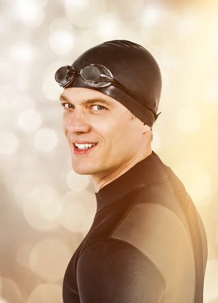 Confident swimmer in wetsuit — Stock Photo, Image