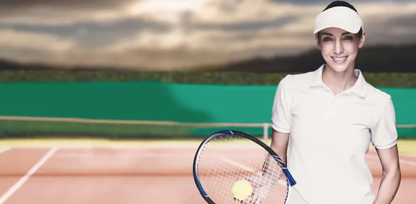 Sportlerin spielt Tennis — Stockfoto