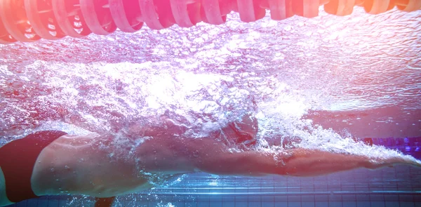 Ajuste o treinamento de nadador por conta própria — Fotografia de Stock
