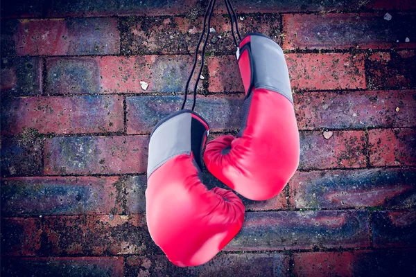 Boxerské rukavice připojené — Stock fotografie