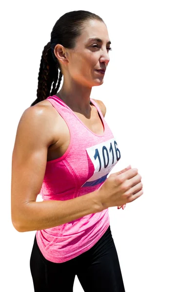 Vista del perfil de la mujer corriendo — Foto de Stock