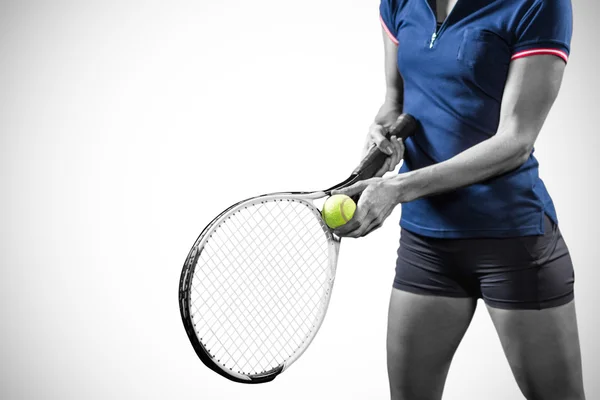 Tennis speler bezit is van een racket — Stockfoto