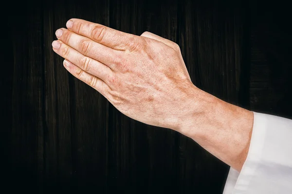 Karate gracza podejmowania gest ręki — Zdjęcie stockowe