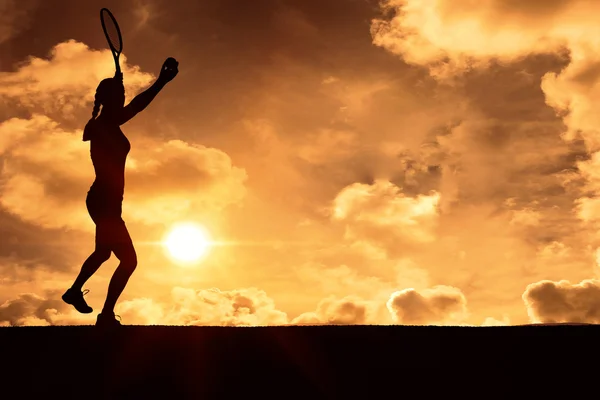 Vrouwelijke atleet tennissen — Stockfoto