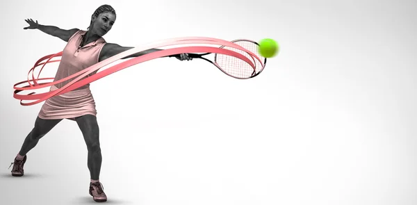 Idrottsman spela tennis med ett racket — Stockfoto