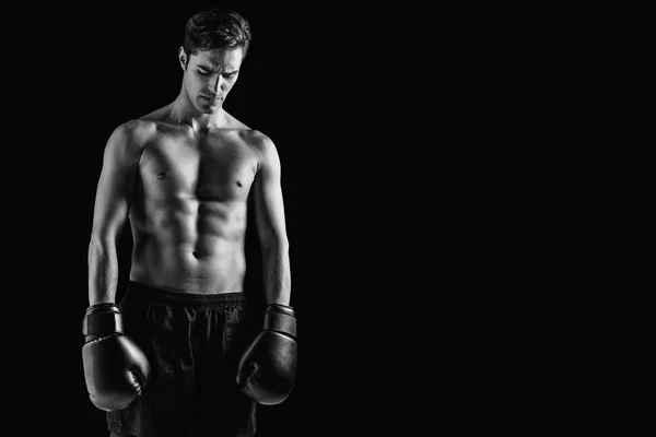 Boxer posing after failure — Stock Photo, Image