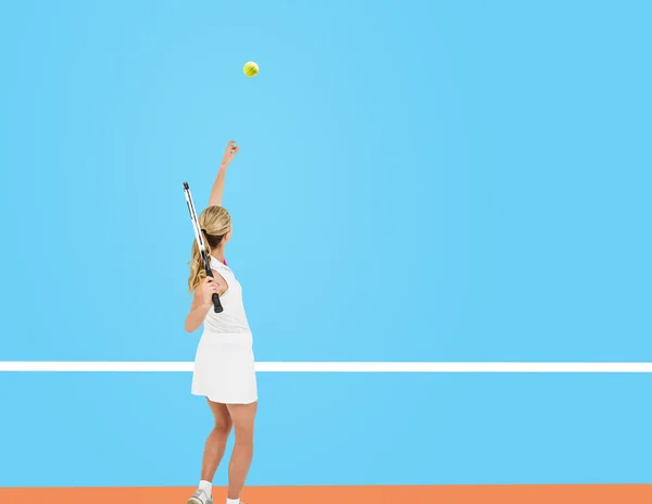 Atleta sosteniendo una raqueta de tenis —  Fotos de Stock