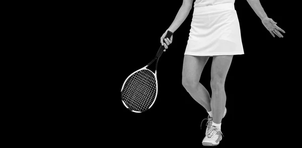 Tenis raketi ile oynamaya atlet — Stok fotoğraf