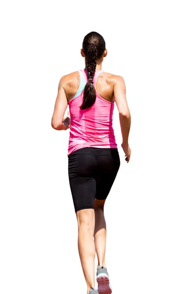 Vista posteriore della donna che corre — Foto Stock