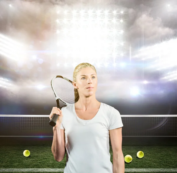 Tennisspelare med racket — Stockfoto