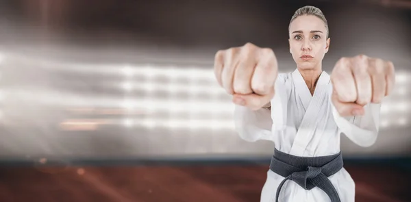 Atleta practicando judo — Foto de Stock