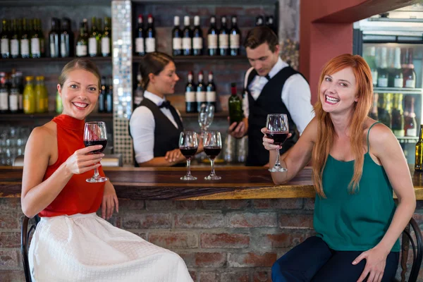 Femmes tenant des verres à vin — Photo