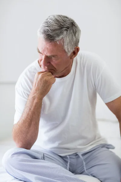 Close-up of worried senior man — Stock Photo, Image