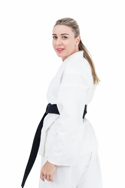 Kvinnliga idrottare tränar judo — Stockfoto