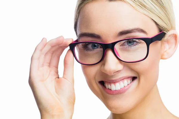 Vrouw poseren voor de camera — Stockfoto