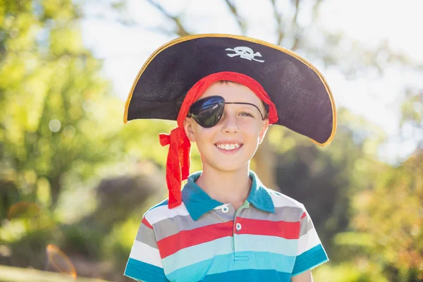 Boy pretending to be pirate