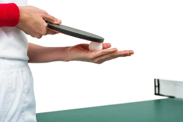 Female athlete playing table tennis — Stock Photo, Image