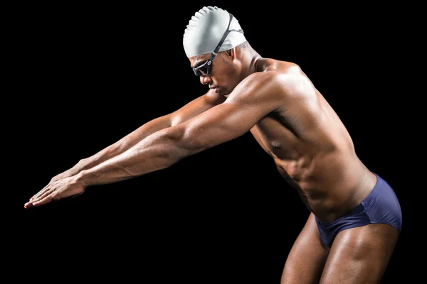 Swimmer ready to dive — Stock Photo, Image