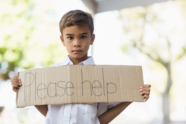 Schüler mit Plakat — Stockfoto