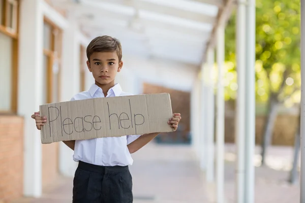 Studentessa holding cartello — Foto Stock