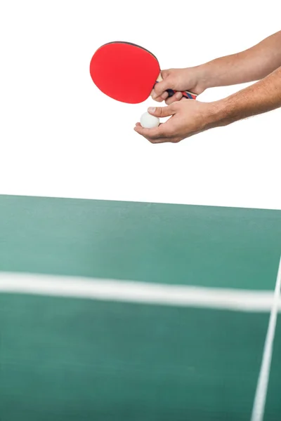 男运动员打乒乓球 — 图库照片