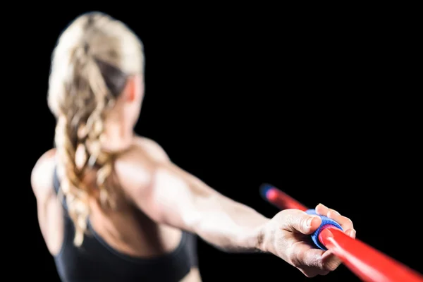 Atleta preparándose para lanzar Javelin — Foto de Stock