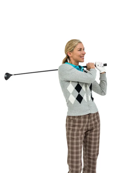 Golf spelare med ett skott — Stockfoto