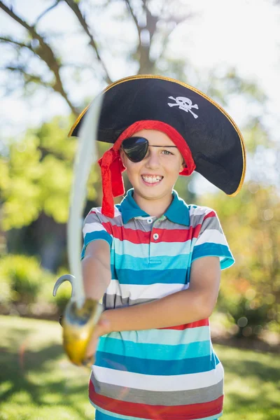 Boy pretending to be pirate Royalty Free Stock Photos