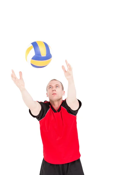 Deportista jugando voleibol — Foto de Stock