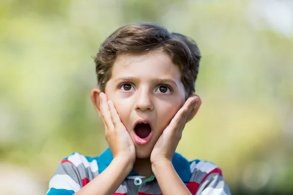 Ragazzo rendendo espressione sorpresa — Foto Stock