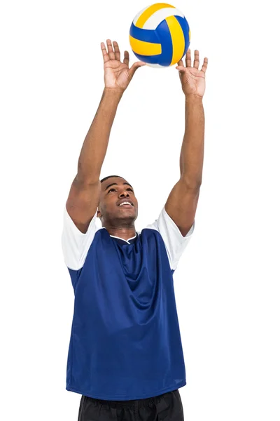 Deportista jugando voleibol — Foto de Stock