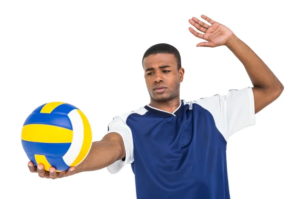 Sportler spielt einen Volleyball — Stockfoto