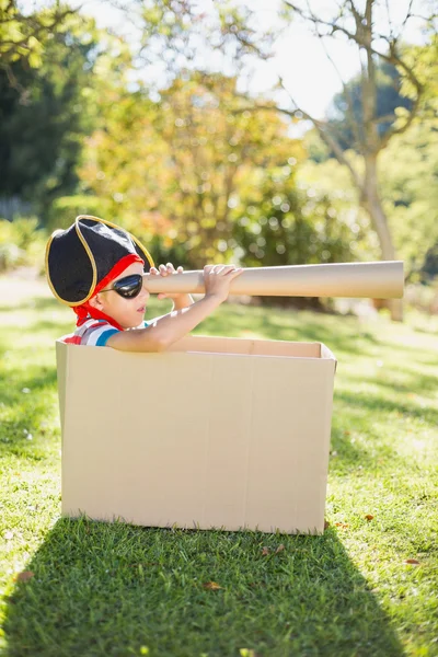 Boy pretending to be pirate — Stock Photo, Image