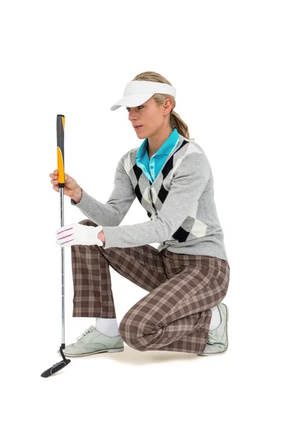 Arról, hogy a swing golf bál Golf-lejátszó — Stock Fotó