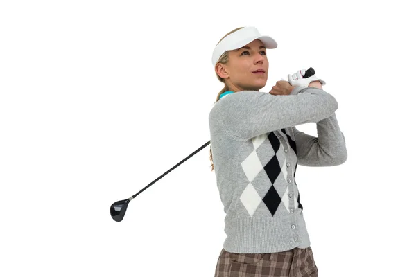 Golf spelare med ett skott — Stockfoto