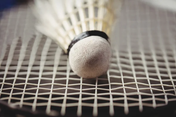 Zblízka rakety shuttlecock a badminton — Stock fotografie