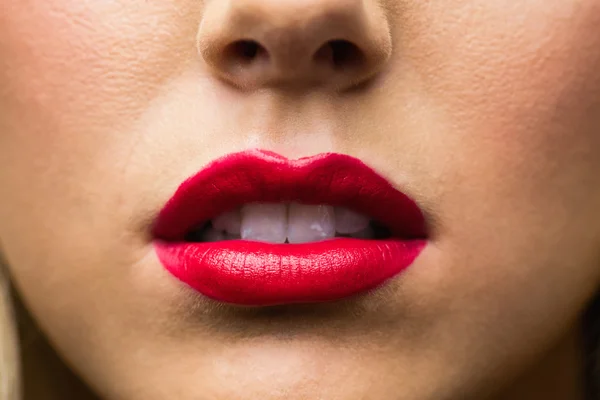 Close up of lips with makeu — Stock Photo, Image